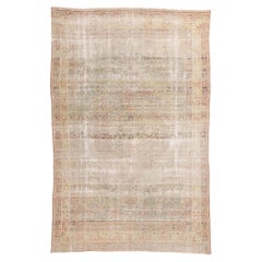 1930's Distressed Persian Kerman Carpet with Modern Renaissance Style