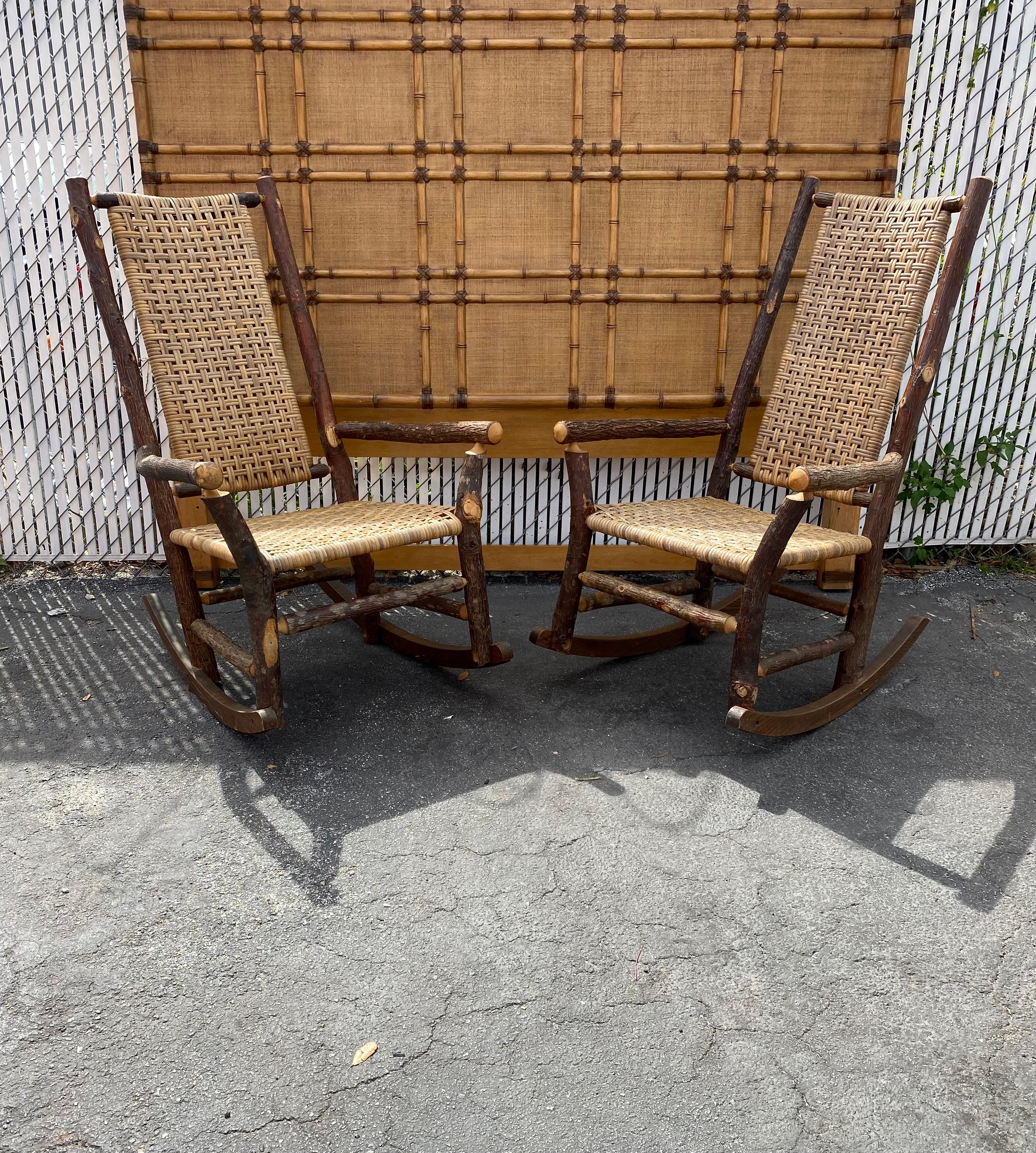 On offer on this occasion is one of the most stunning and rare rattan rocking chairs set you could hope to find. Outstanding design is exhibited throughout. The beautiful set is statement piece which is also extremely comfortable and packed with