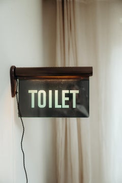 1930's doublesided illuminated "toilet" sign