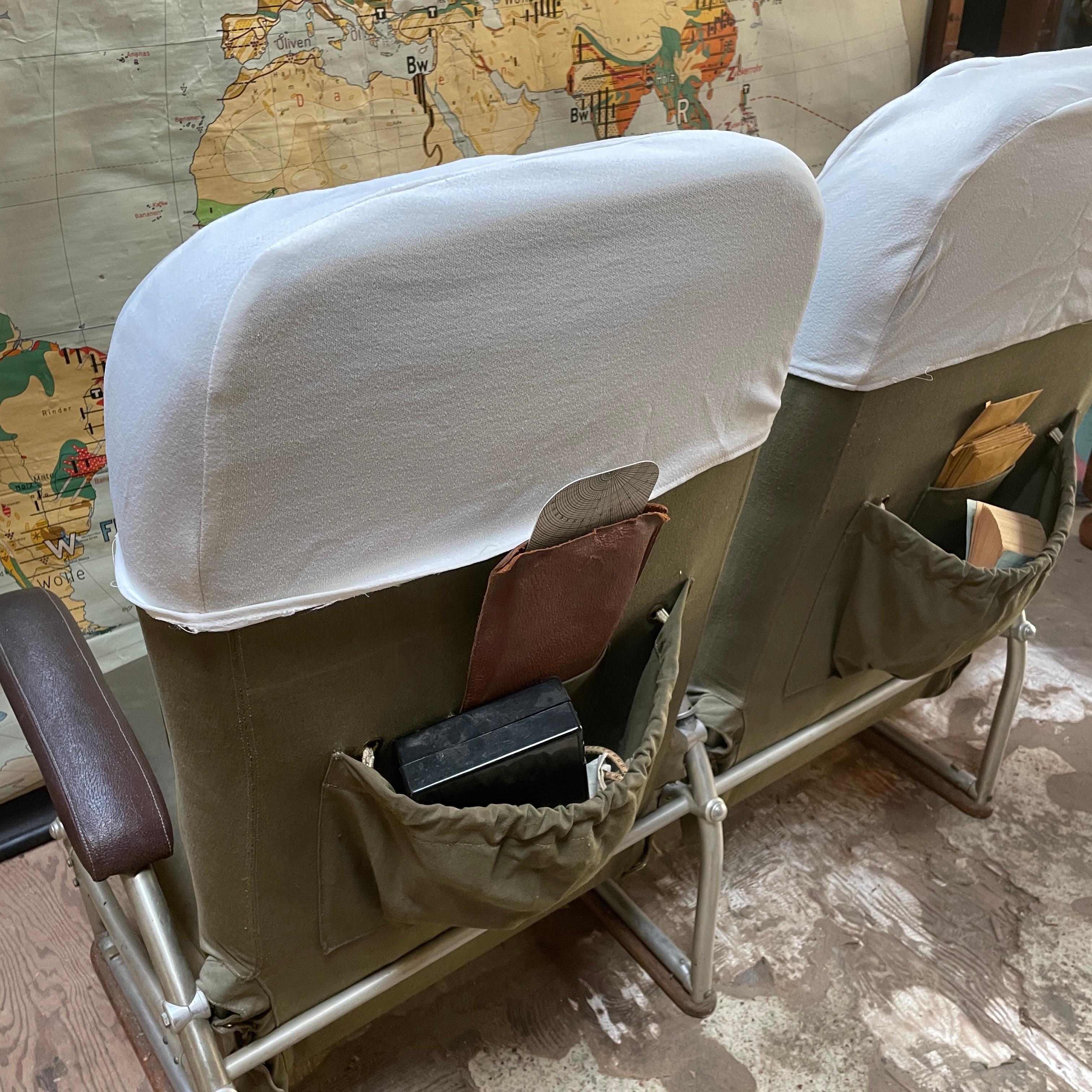 1930 Douglas DC-3 Asientos de pasajero Warren McArthur Corp Silla Settee de mediados de siglo en venta 4