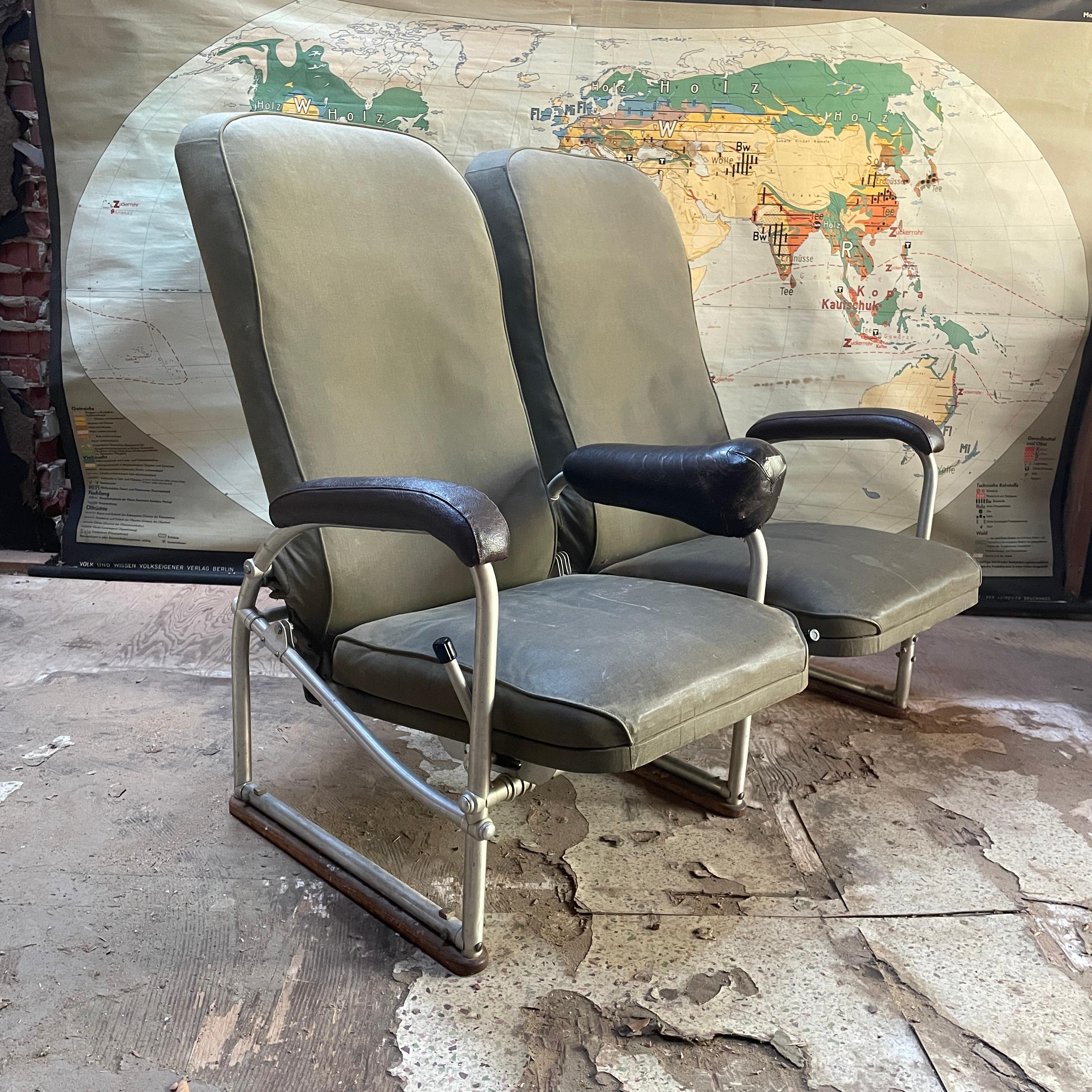 1930 Douglas DC-3 Asientos de pasajero Warren McArthur Corp Silla Settee de mediados de siglo Era de la máquina en venta