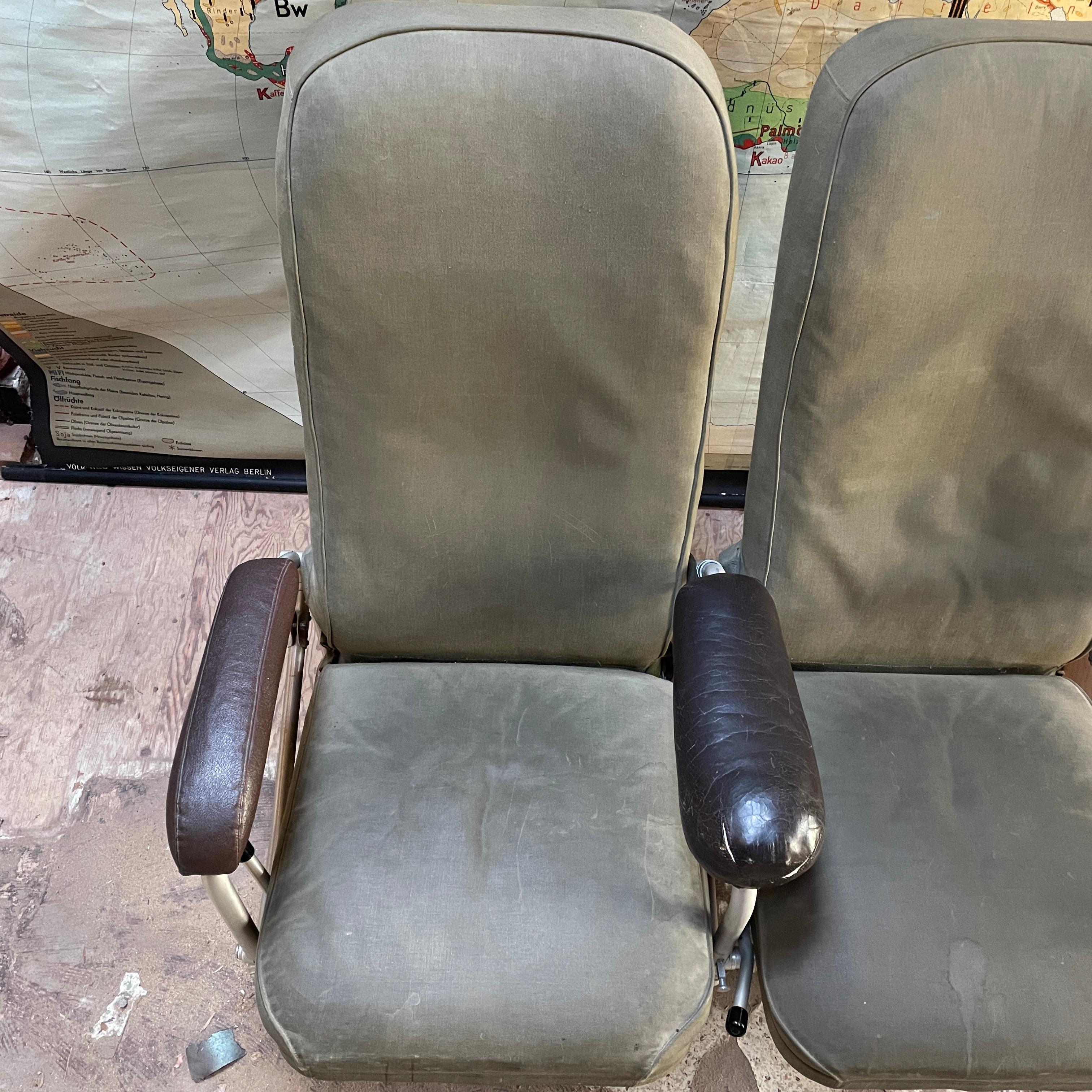 1930 Douglas DC-3 Asientos de pasajero Warren McArthur Corp Silla Settee de mediados de siglo mediados del siglo XX en venta