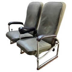 Vintage 1930s Douglas DC-3 Passenger Seats Warren McArthur Corp Mid-Century Chair Settee