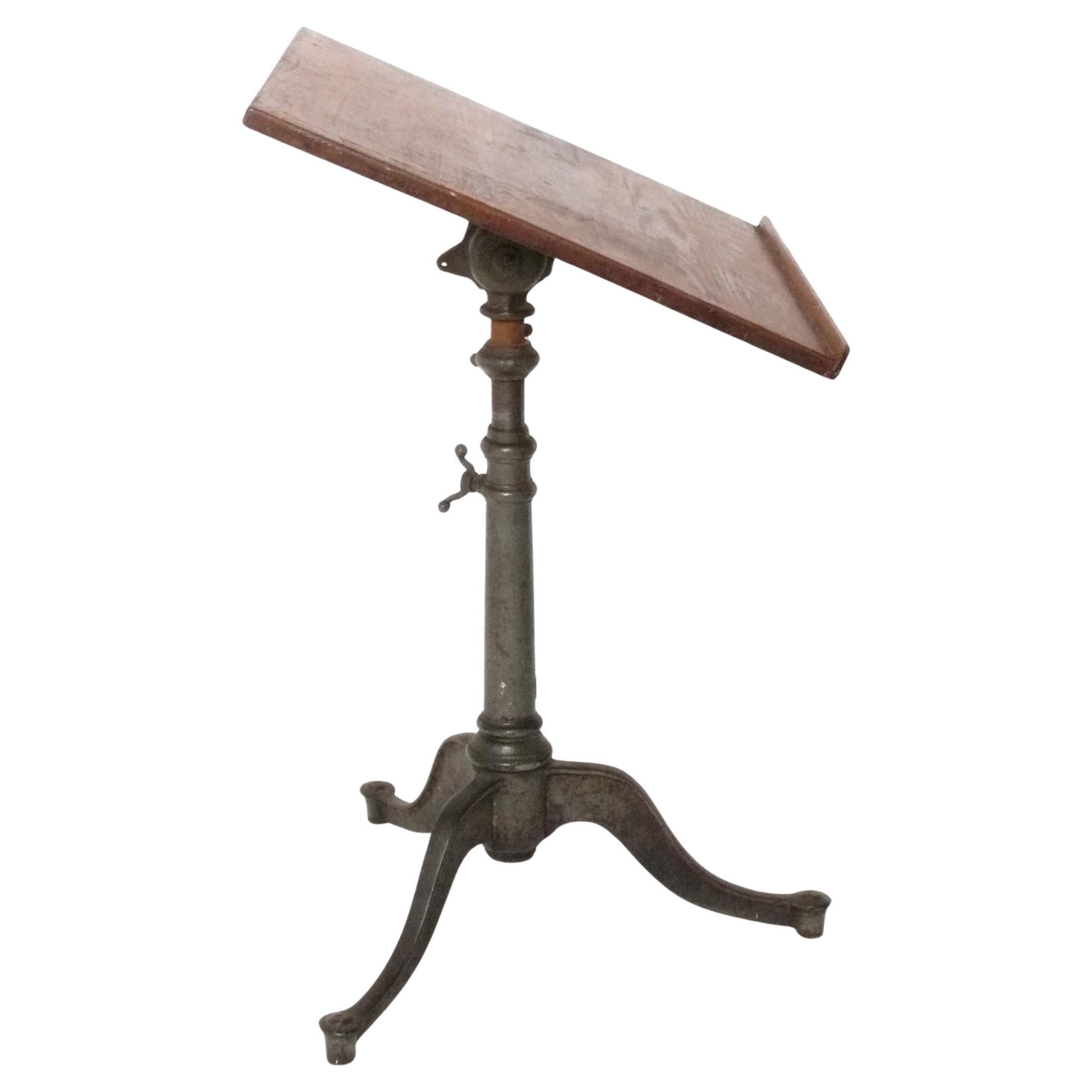 Metal 1930s Drafting Table Sculpture Stand or Easel Vintage Industrial Keuffel Esser For Sale