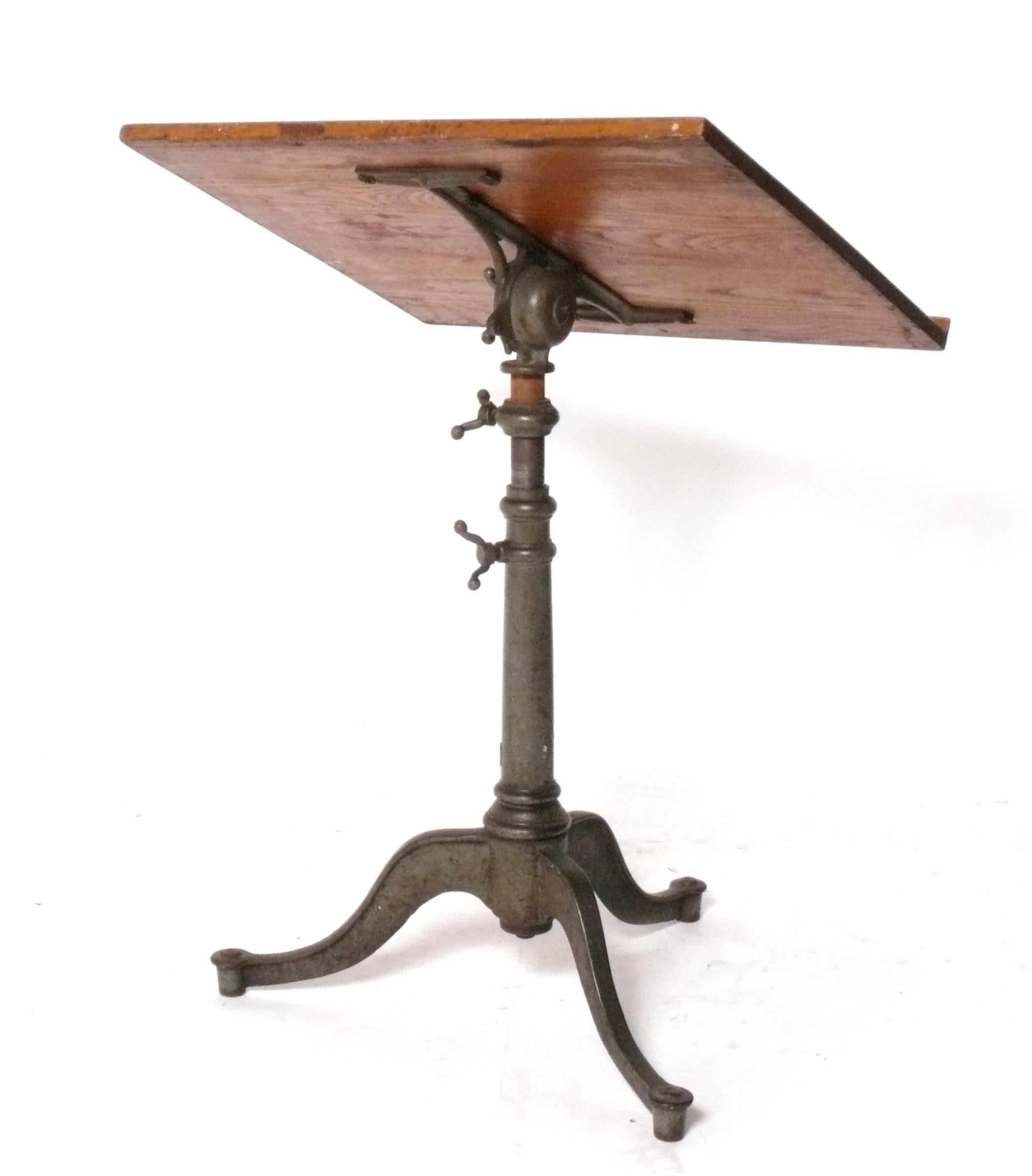 1930s Drafting Table Sculpture Stand or Easel Vintage Industrial Keuffel Esser For Sale 1