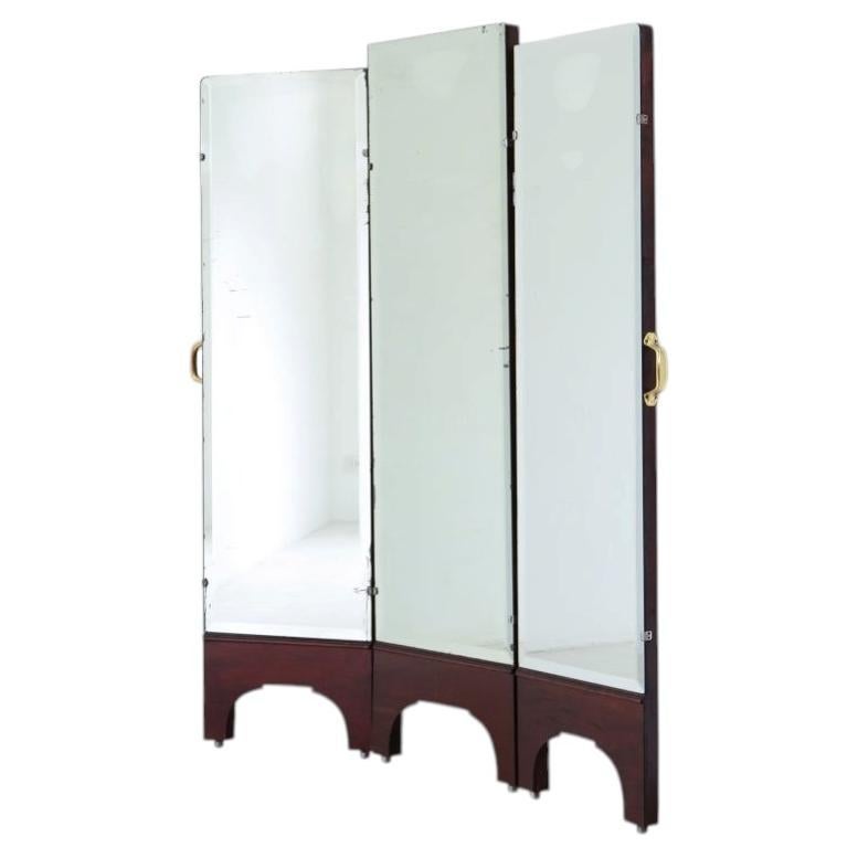 1930's Dressmaker's mirror with wooden frame