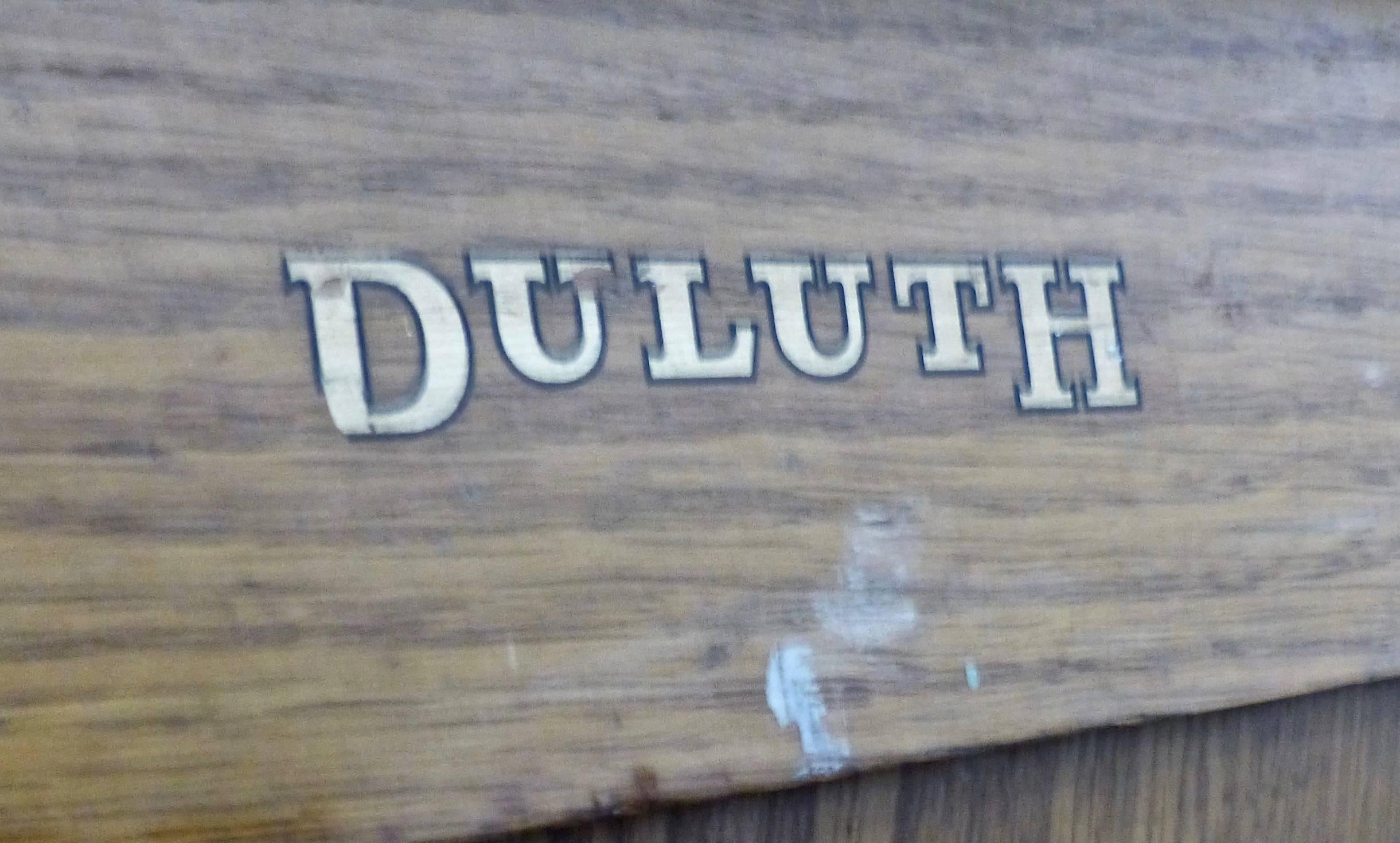 1930s Duluth Hardware Store Cabinet/Work Bench with 27 Galvanized Metal Drawers In Good Condition In Surrey, BC
