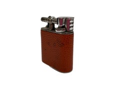 1930s Dunhill Globetrotter Leather Wrapped Sports Lift Arm Lighter
