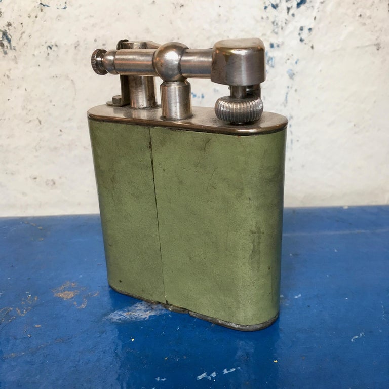 1930s Dunhill Leather and Nickel Lighter at 1stDibs