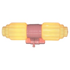 1930s Duroc Pink Sconce with Custard Shades