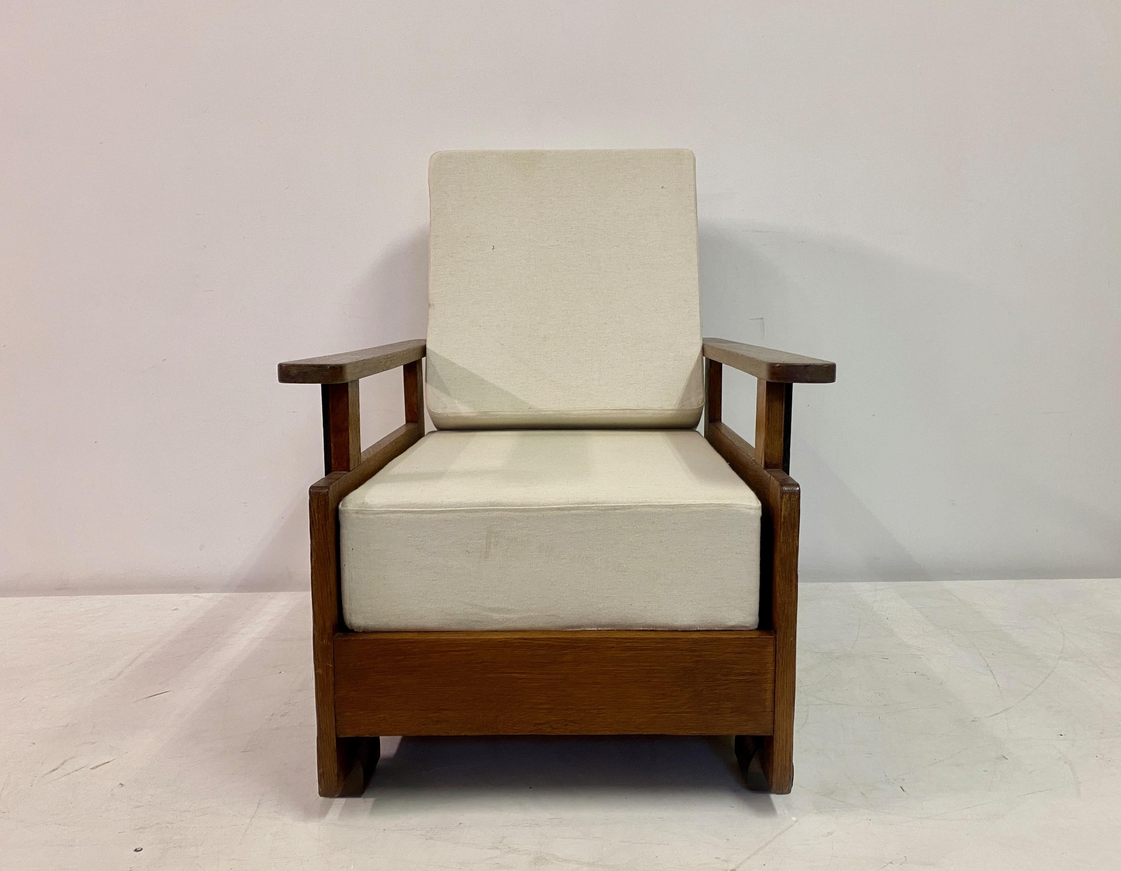 1930S Dutch Amsterdam School Armchair In Good Condition For Sale In London, London
