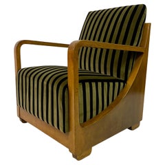 1930S Dutch Armchair In Striped Velvet
