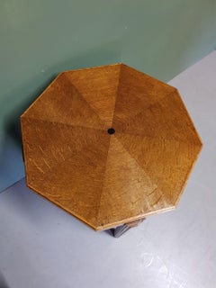 1930s Dutch Art Deco Oak Octagonal Side Table