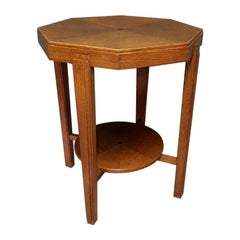 1930s Dutch Art Deco Oak Octagonal Side Table