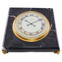 Used 1930s E. Gubelin Watch Company Art Deco Stone Manually Wound Table Clock