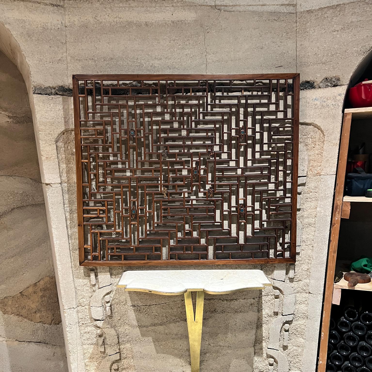 AMBIANIC presents
early Chinese Large Screen Asian Wall Art
architectural wood window screen divider
intricate pattern
39.25 h x 45.75 w x 1.13
unsigned
Original vintage condition
Refer to images provided