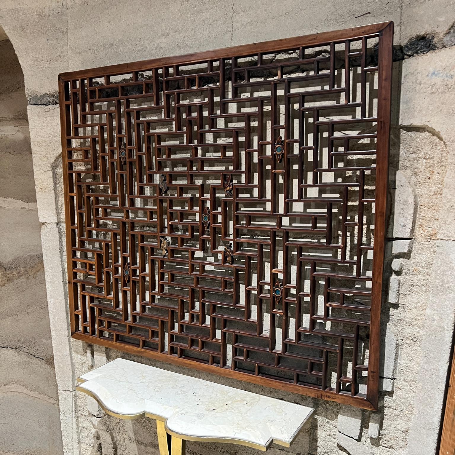 1930s Early Chinese Wood Screen Asian Wall Art In Good Condition For Sale In Chula Vista, CA