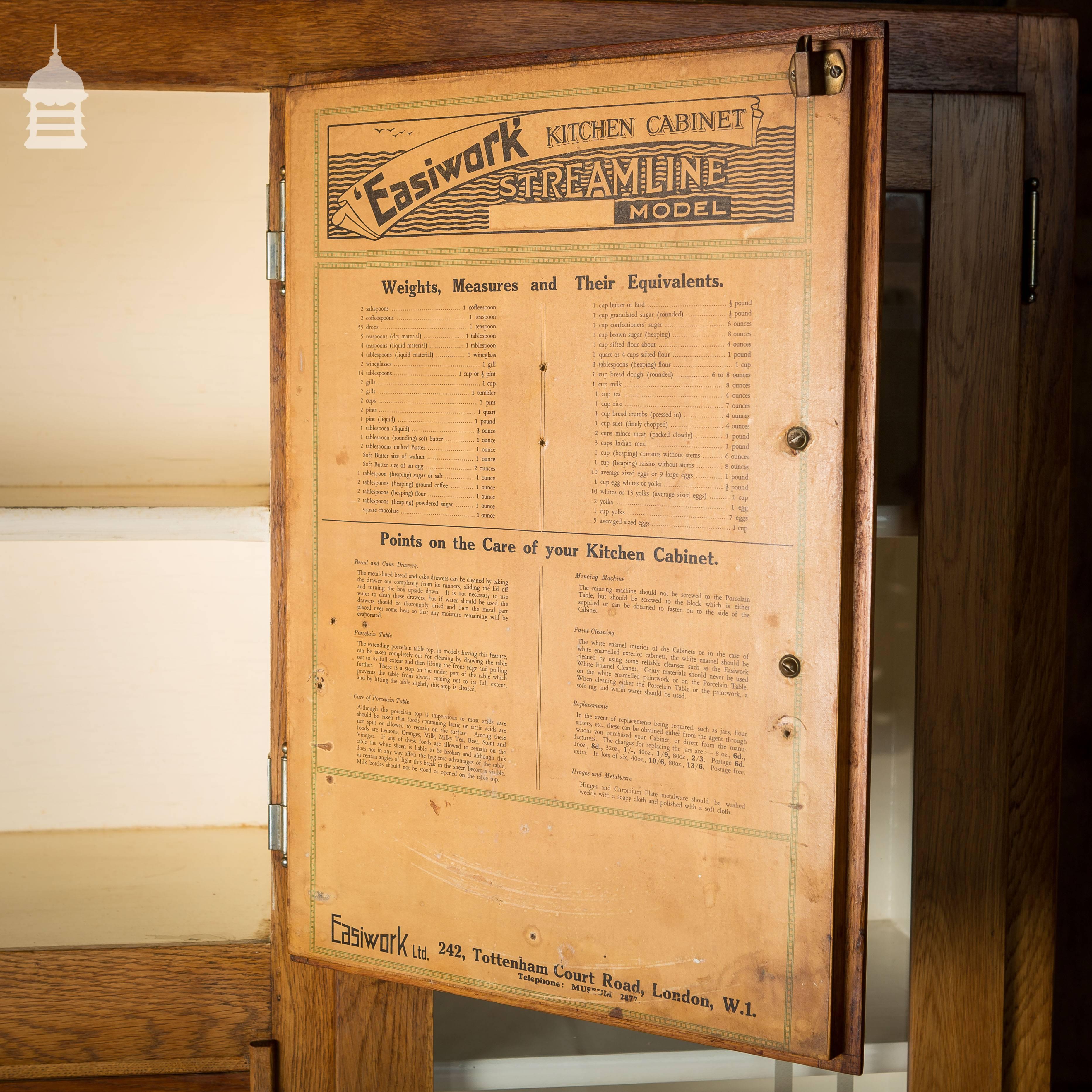 1930s Easiwork Kitchen Cabinet Streamline Model 5