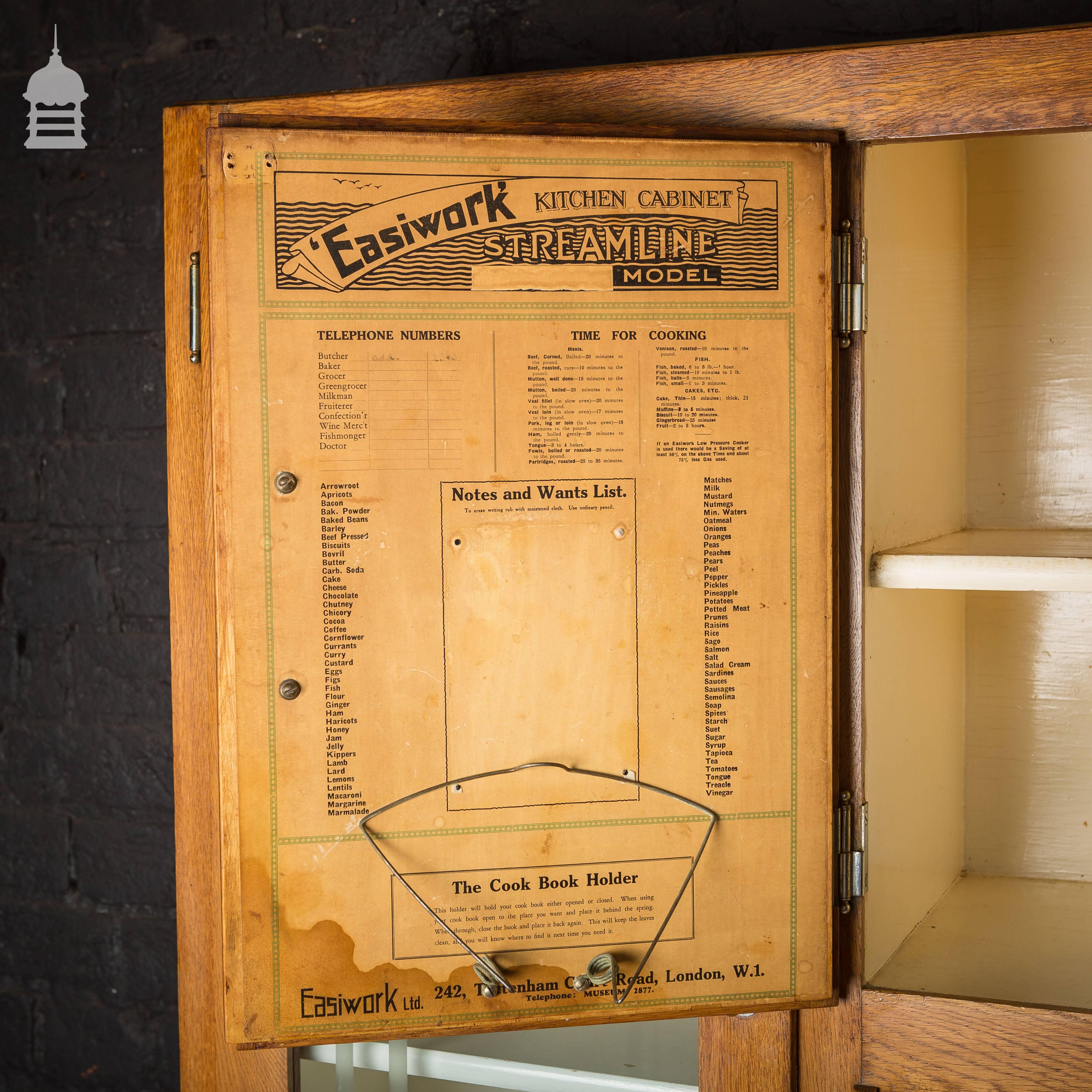 1930s Easiwork Kitchen Cabinet Streamline Model 6