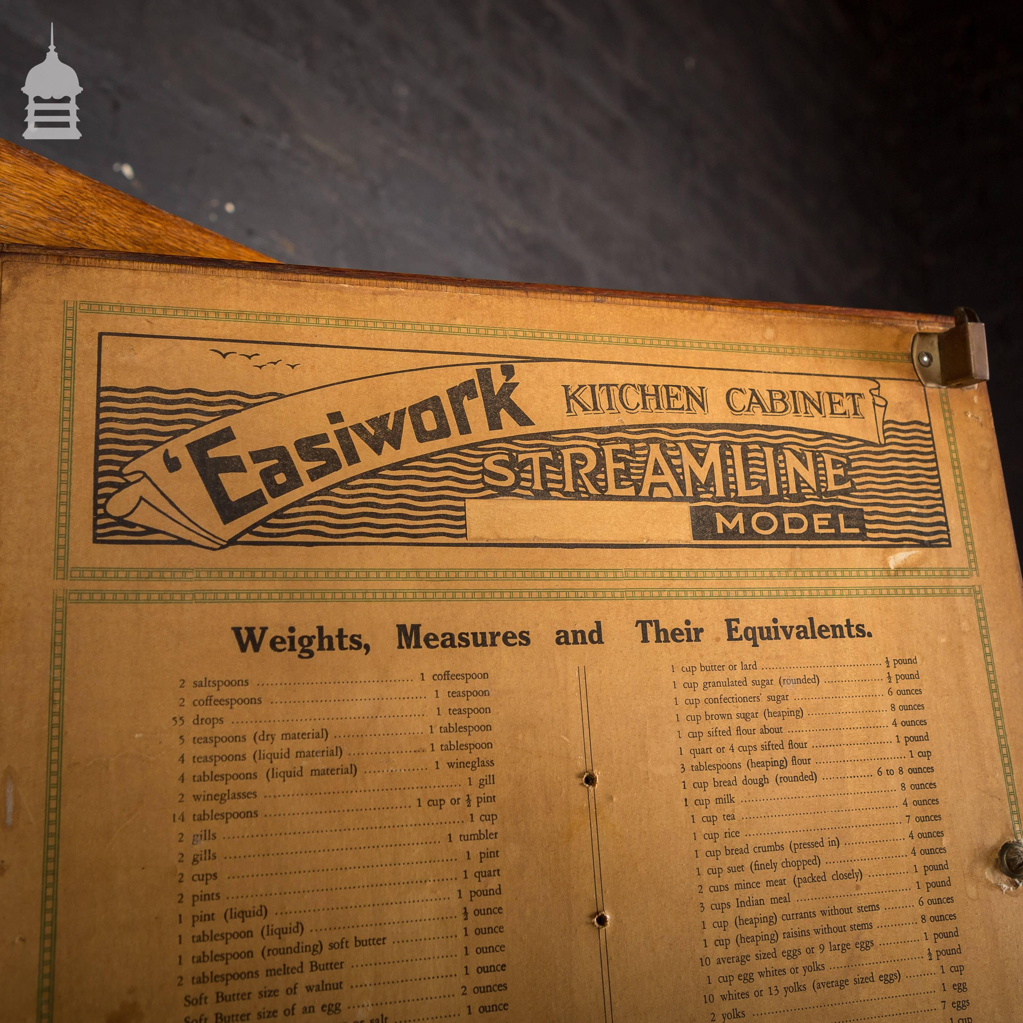 Vintage 1930s Easiwork kitchen cabinet streamline model.
