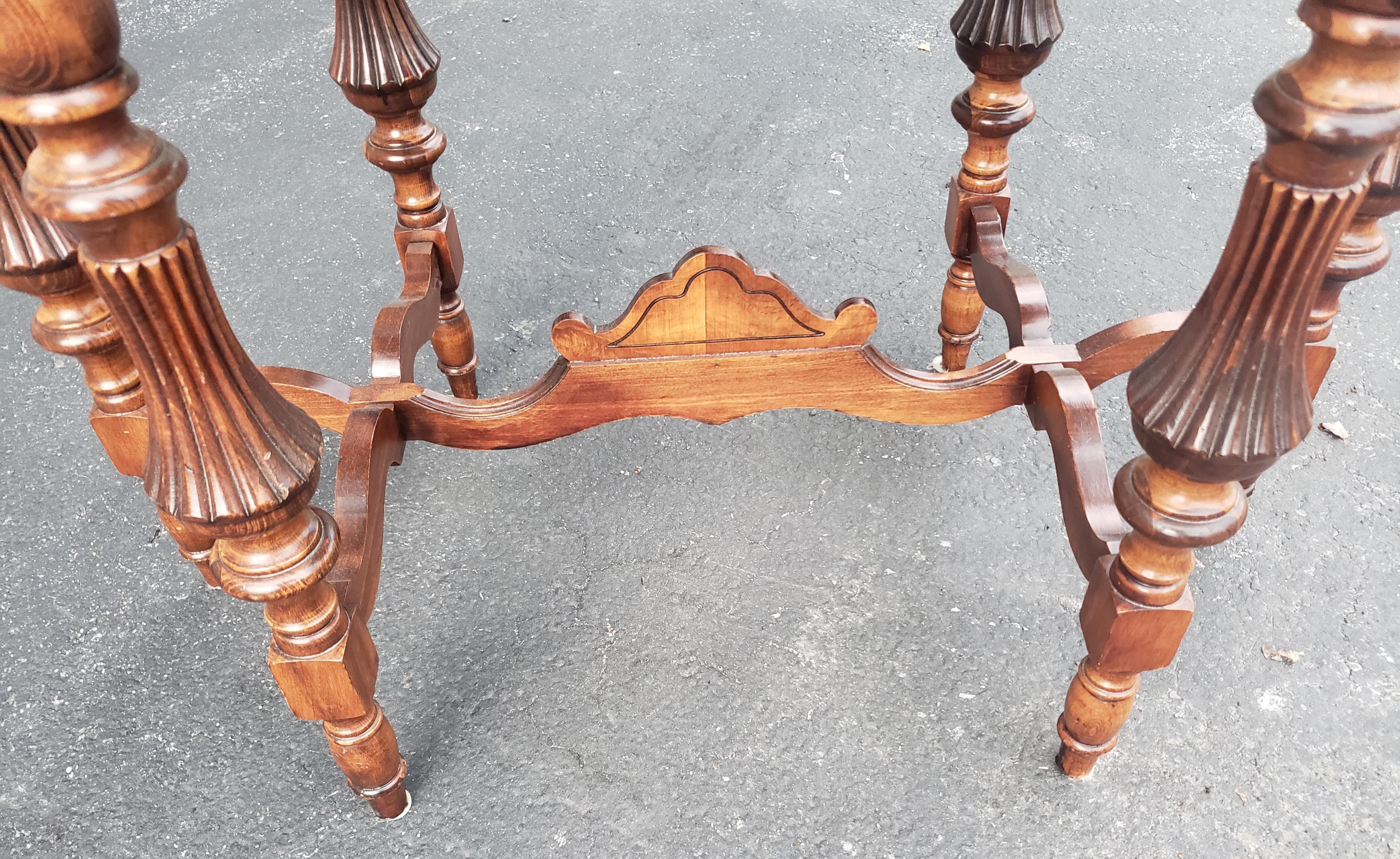 1930s Edwardian Refinished  Mahogany and Burl Walnut Banded Top Console Table For Sale 1