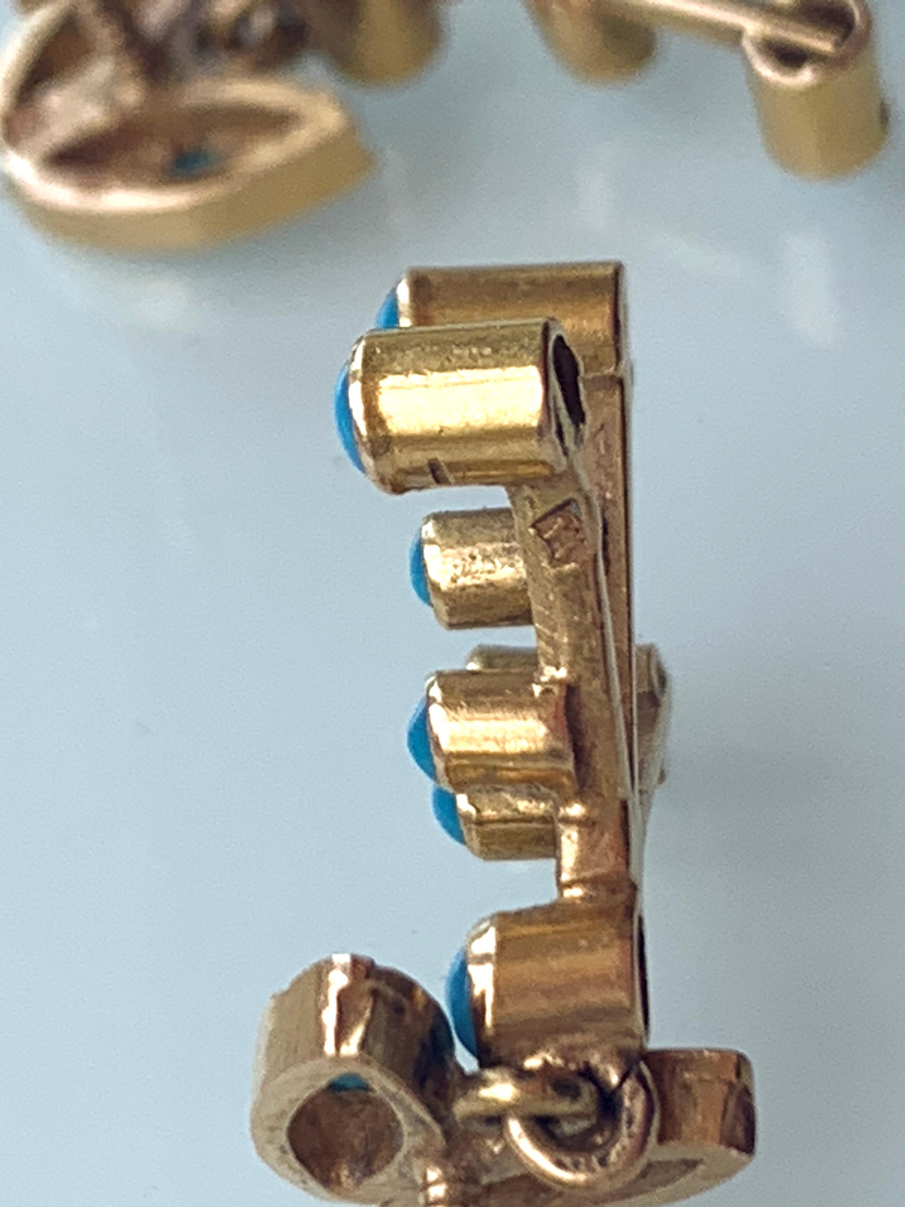 1930er Jahre Ägyptische Ohrringe aus 18 Karat Gold für Damen oder Herren im Angebot