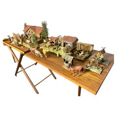 Elastolin Farm / Yard. 65 Teile, 1930er Jahre. O&M Hausser.. Antikes Spielzeug, hergestellt in Deutschland