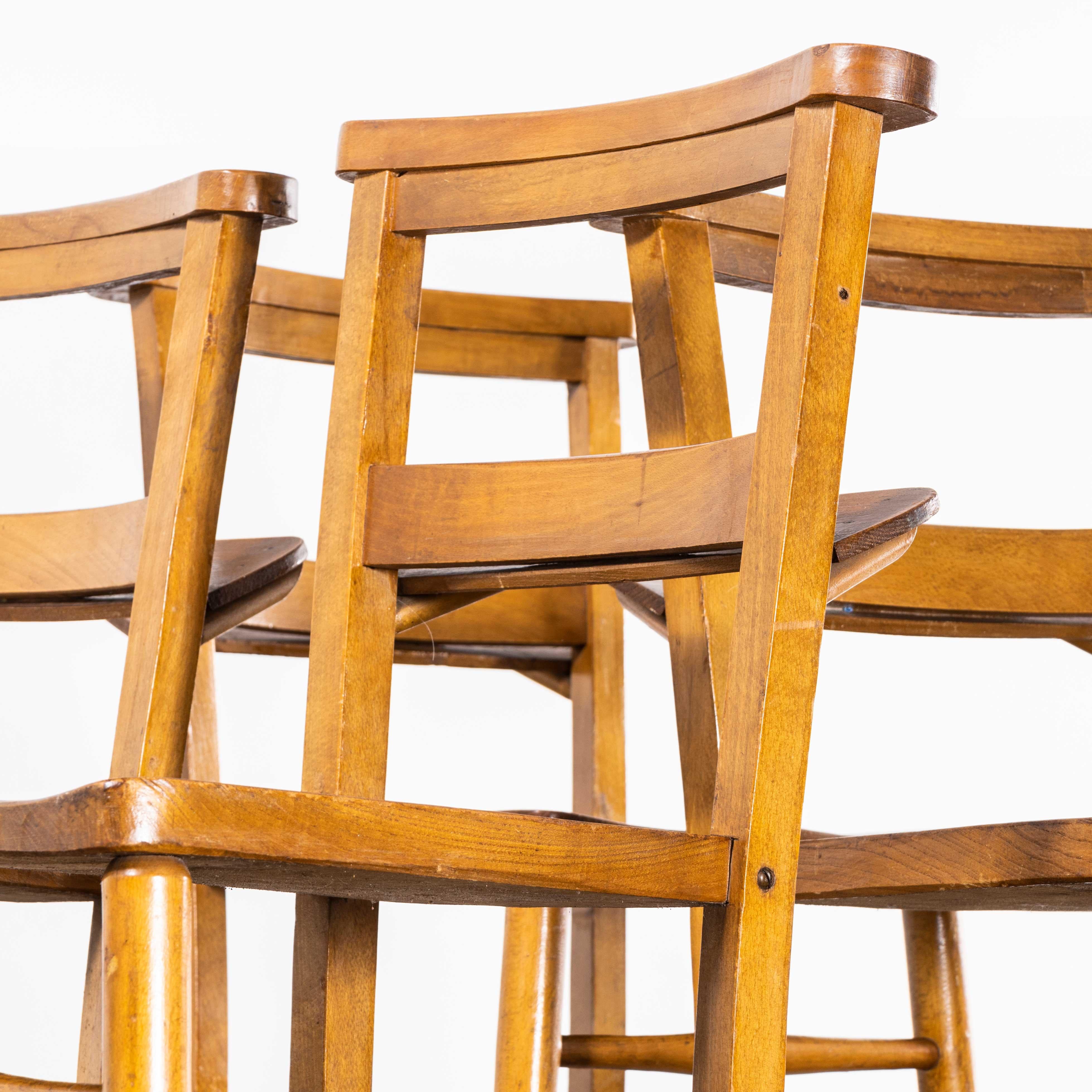 Oak 1930s Elm Church Dining Chair, Set of Four For Sale