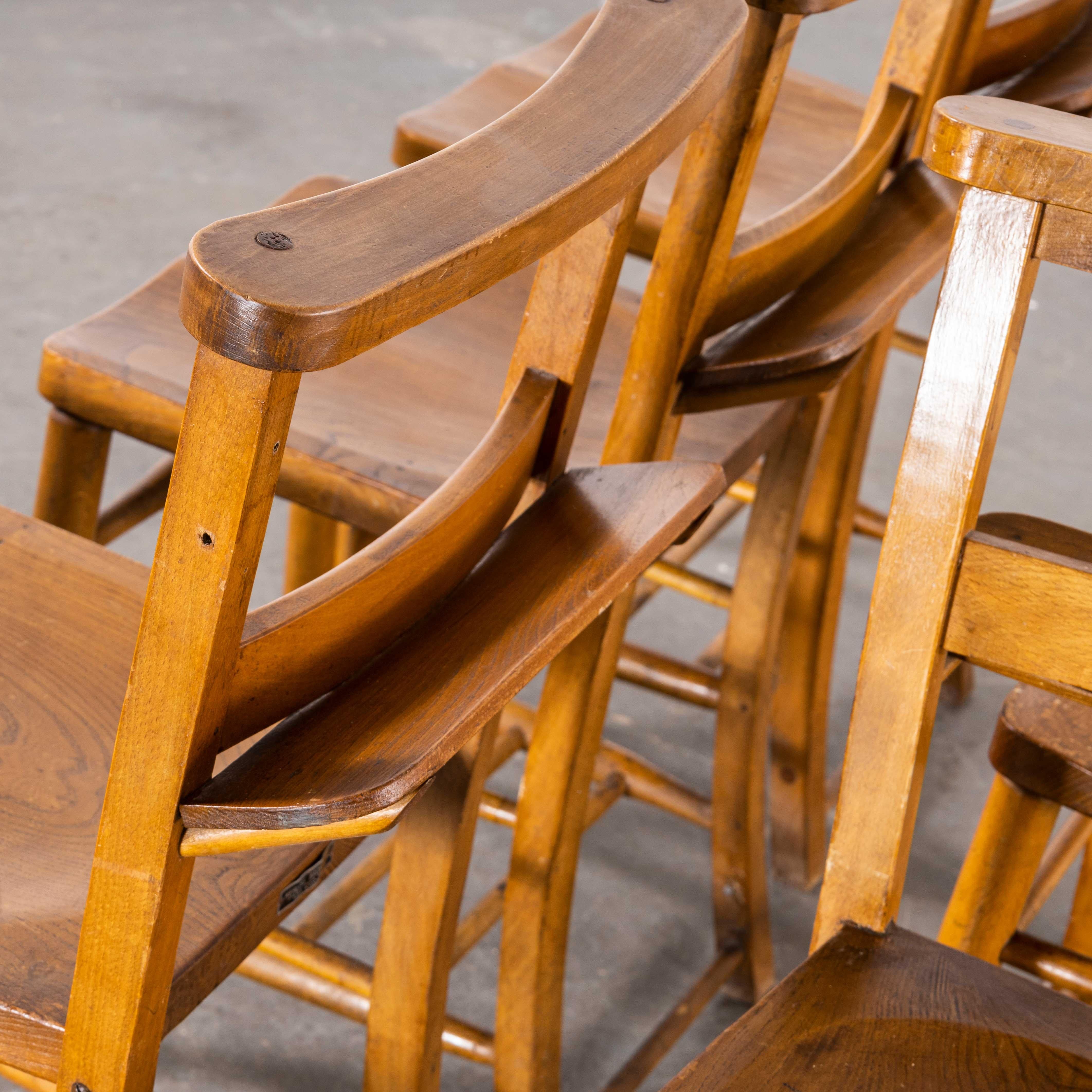 1930s Elm Church Dining Chair, Set of Six For Sale 3