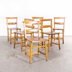 1930s Elm Church Dining Chair, Set of Six