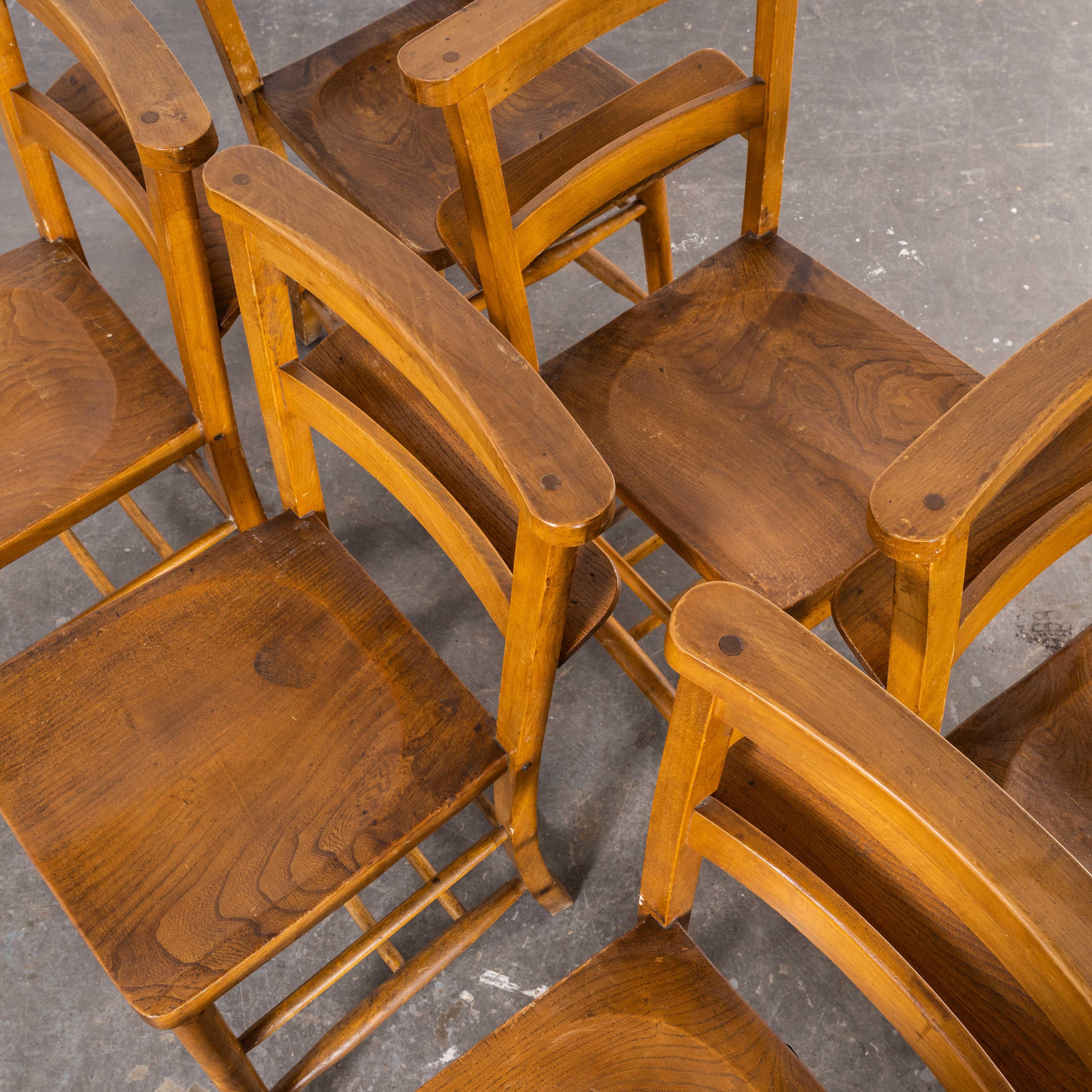 1930s Elm Church Dining Chair, Various Quantities Available For Sale 1