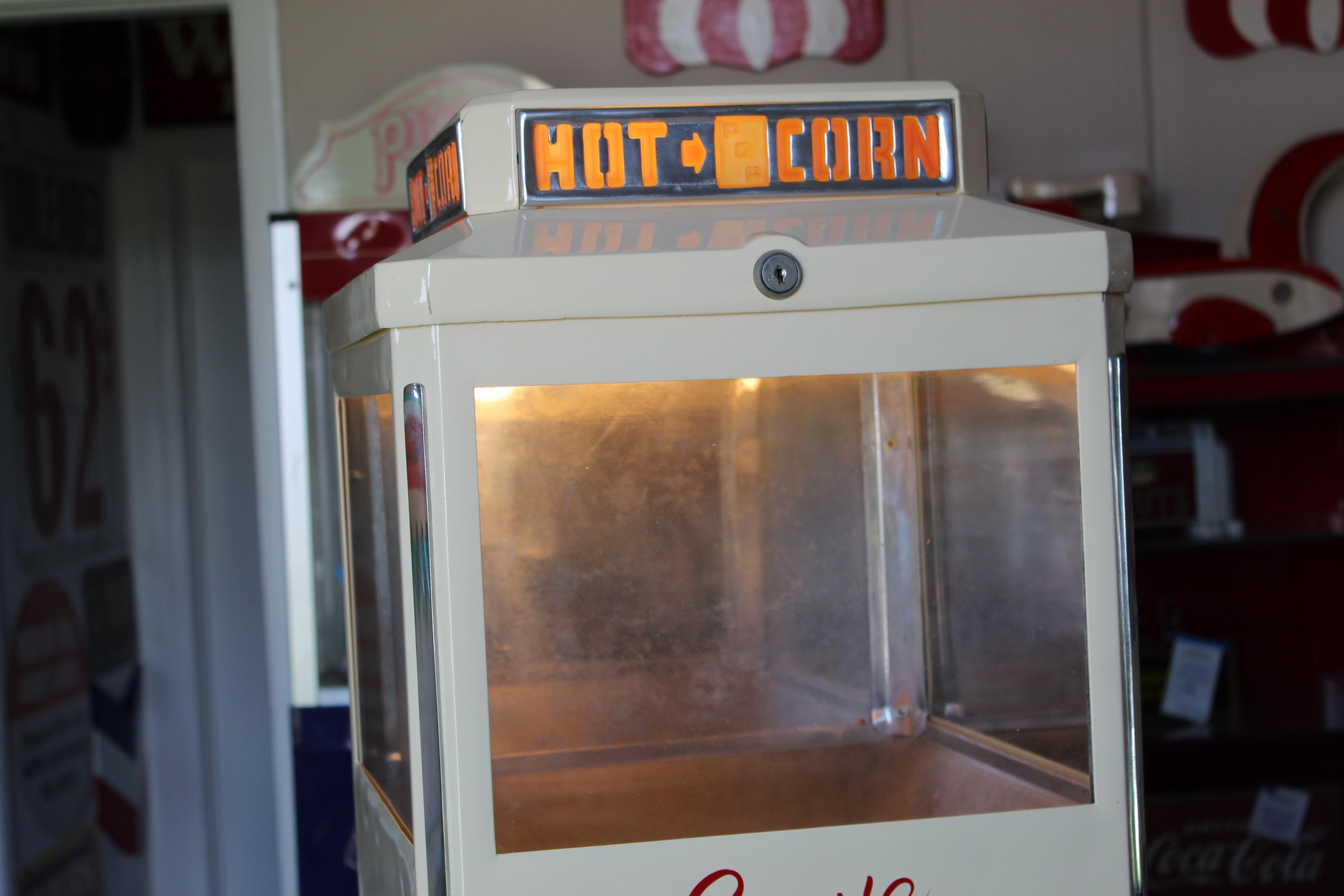 Amazing popcorn warmer machine, restored and hand painted. Ten cent vending machine.