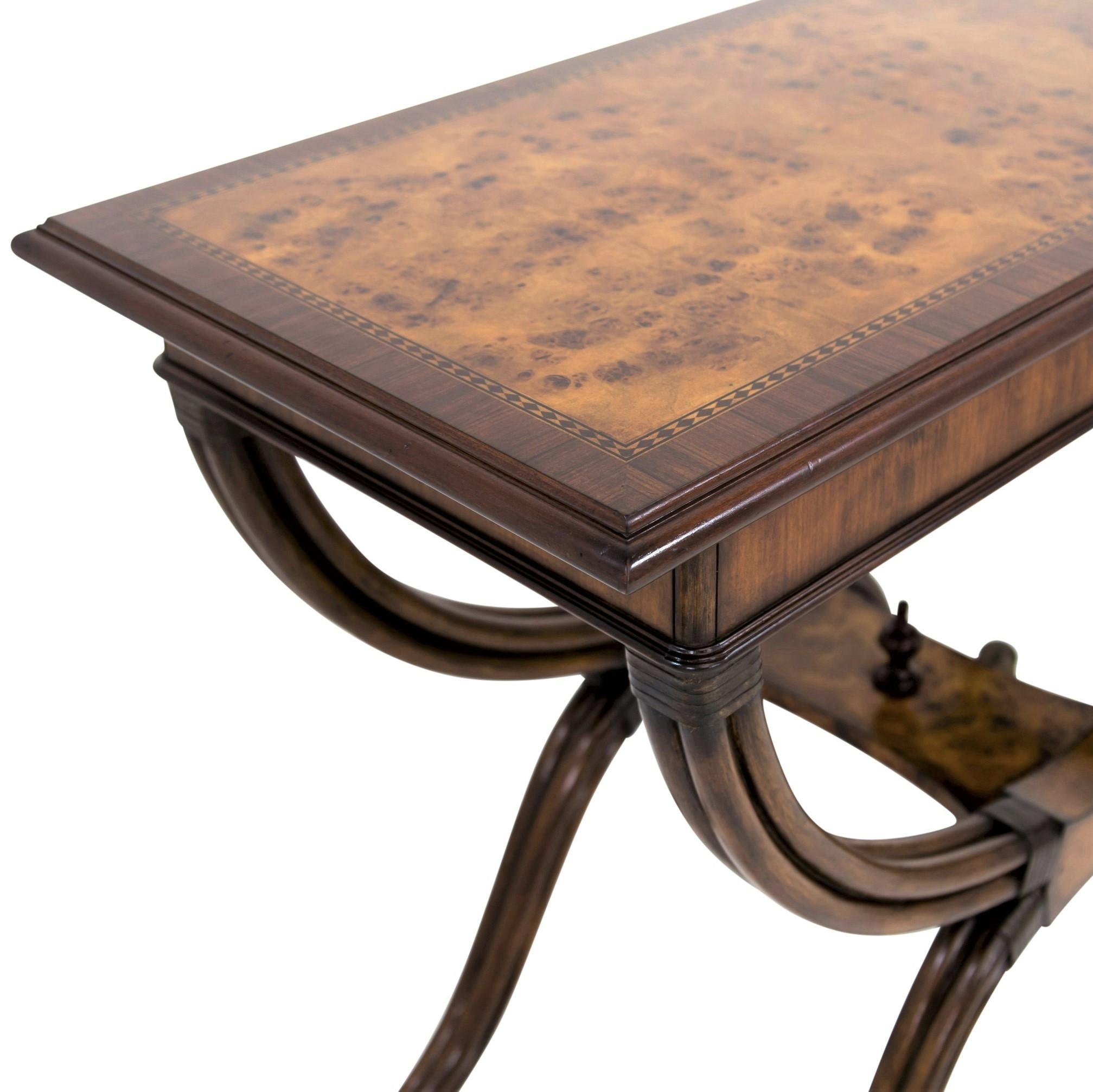 American Empire 1930s Empire Style Burl, Inlay and Macassar Server, Console or Foyer Table