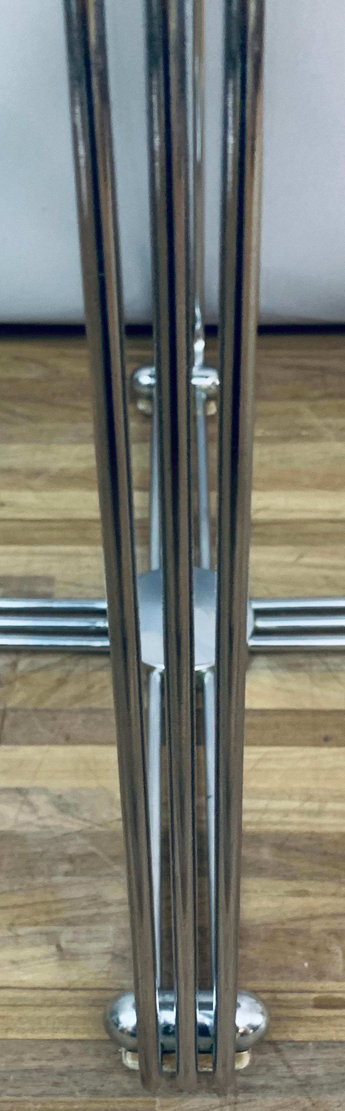 1930s English Alpax Art Deco Chrome, Cast Aluminum and Cork Stool or Footstool 12
