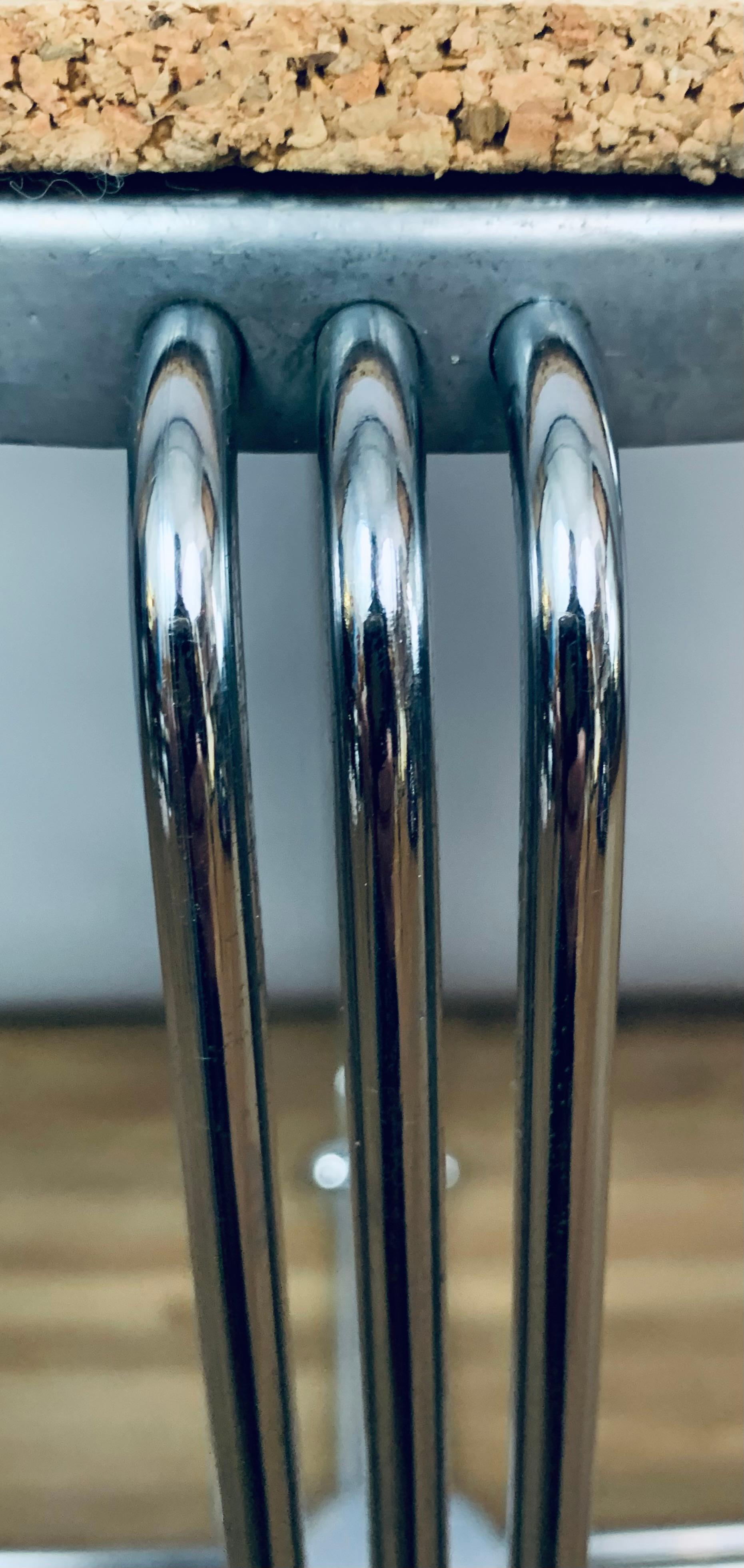1930s English Alpax Art Deco Chrome, Cast Aluminum and Cork Stool or Footstool 15
