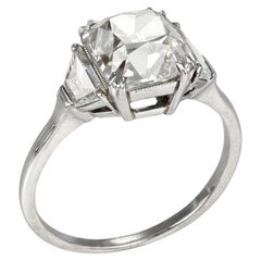 1930s English Art Deco old mine diamond solitaire ring