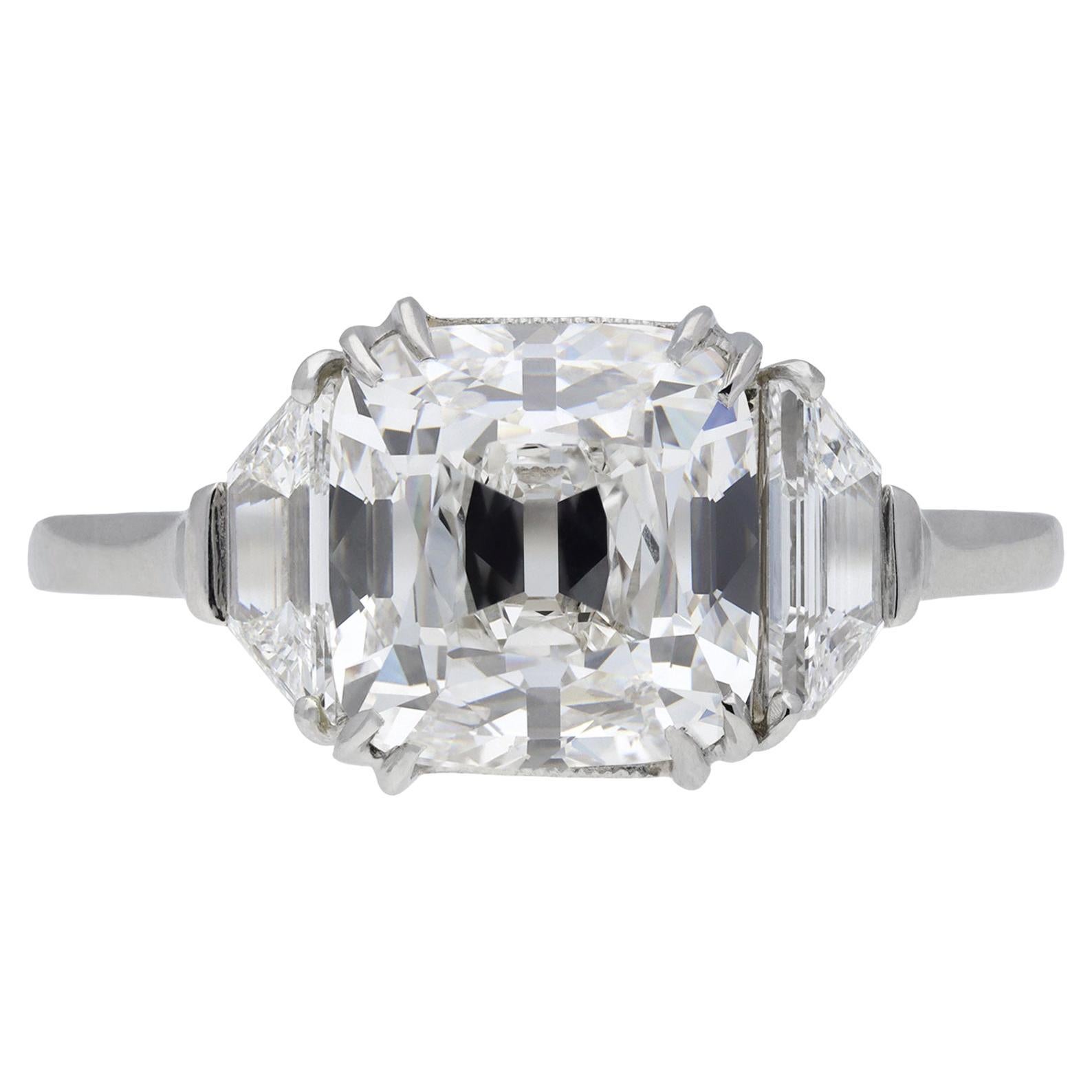 1930s English Art Deco old mine diamond solitaire ring For Sale