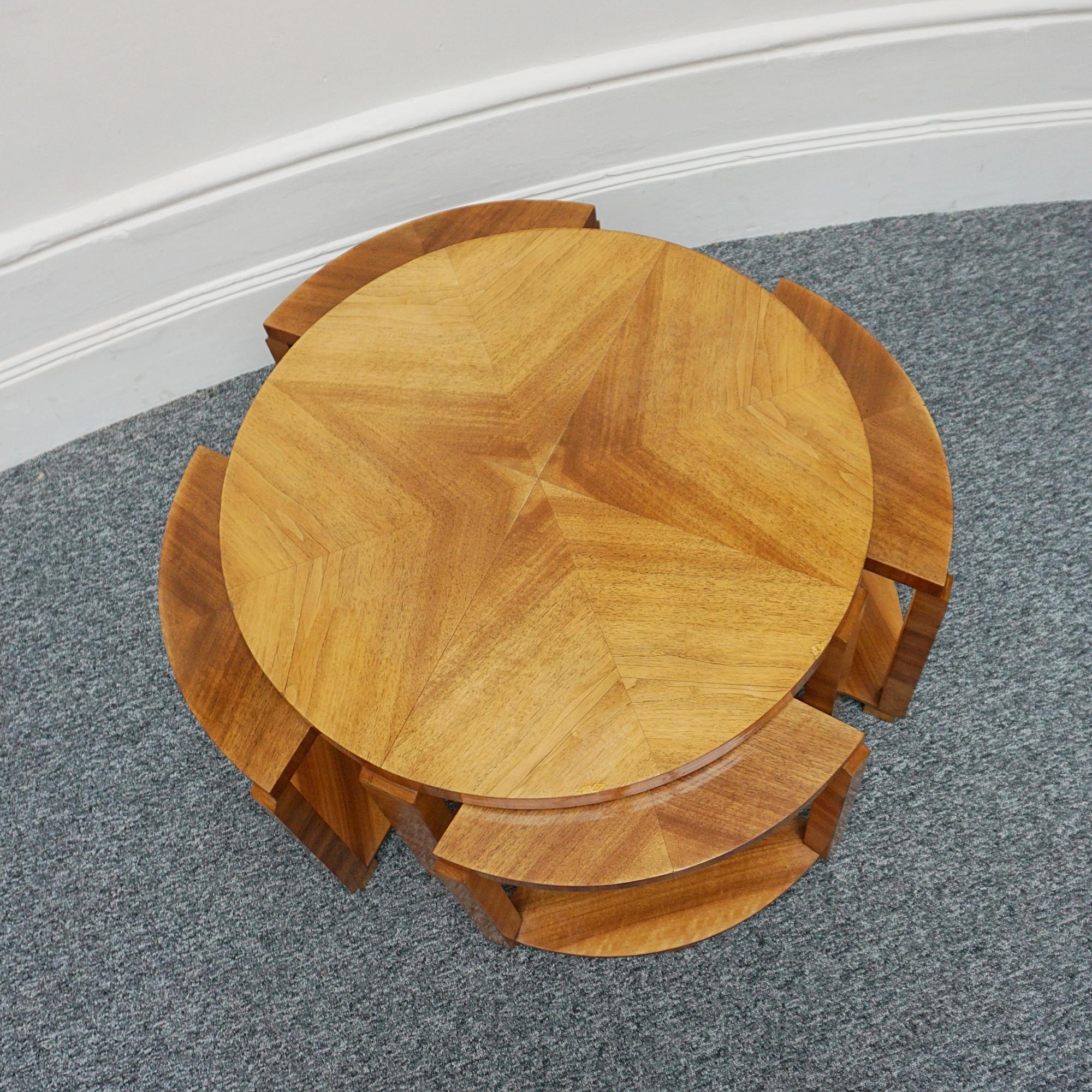 1930's English Art Deco Walnut Nest of Tables  For Sale 13