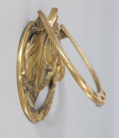 1930s English Equestrian Brass Horse Door Knocker