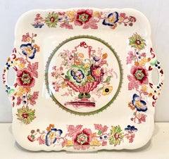 1930s English Ironstone China Cake Platter "Strathmore" By Mason's
