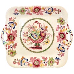 1930s English Ironstone China Cake Platter "Strathmore" By Mason's