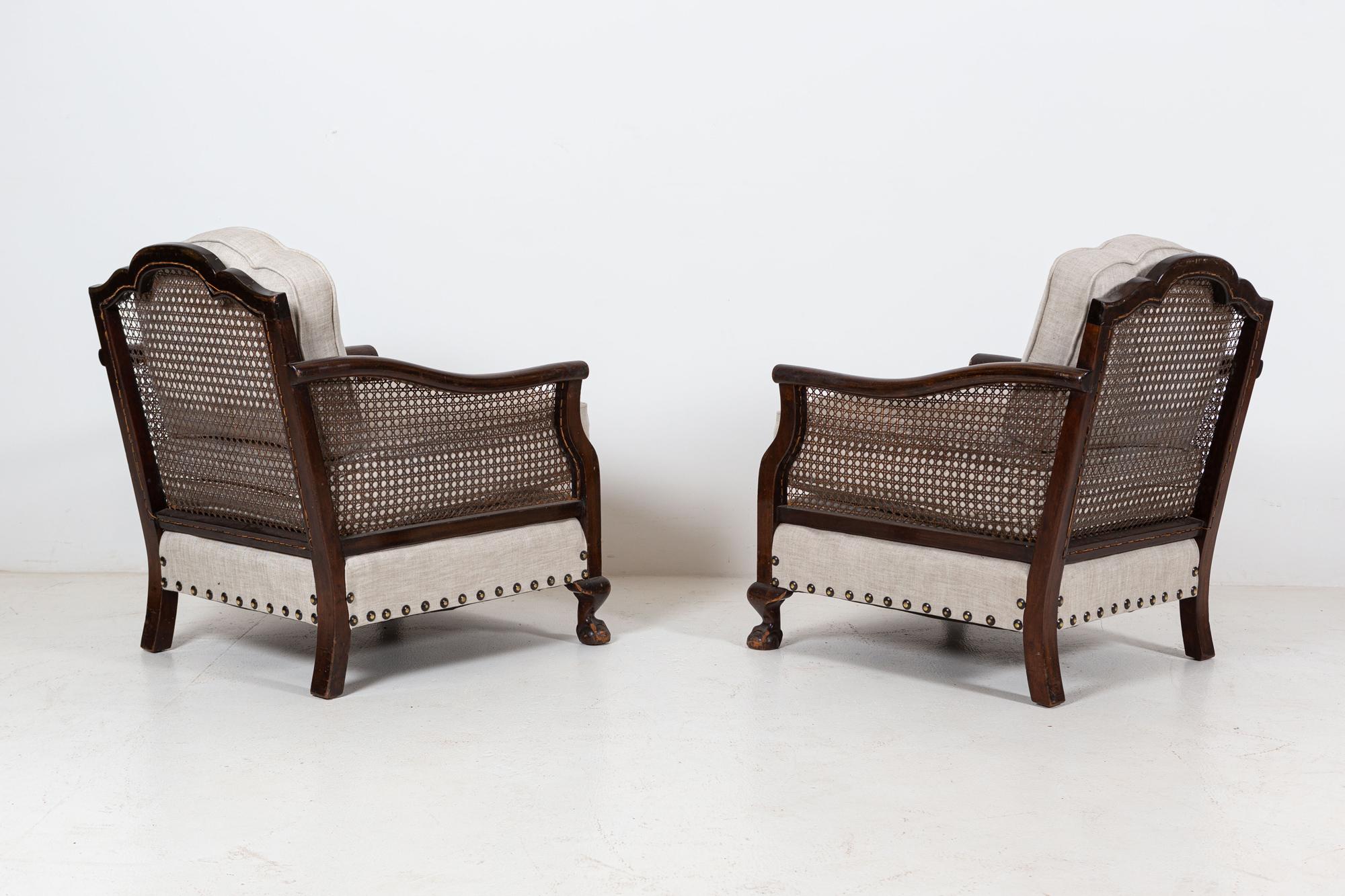 1930’s English Mahogany Bergere Suite For Sale 9