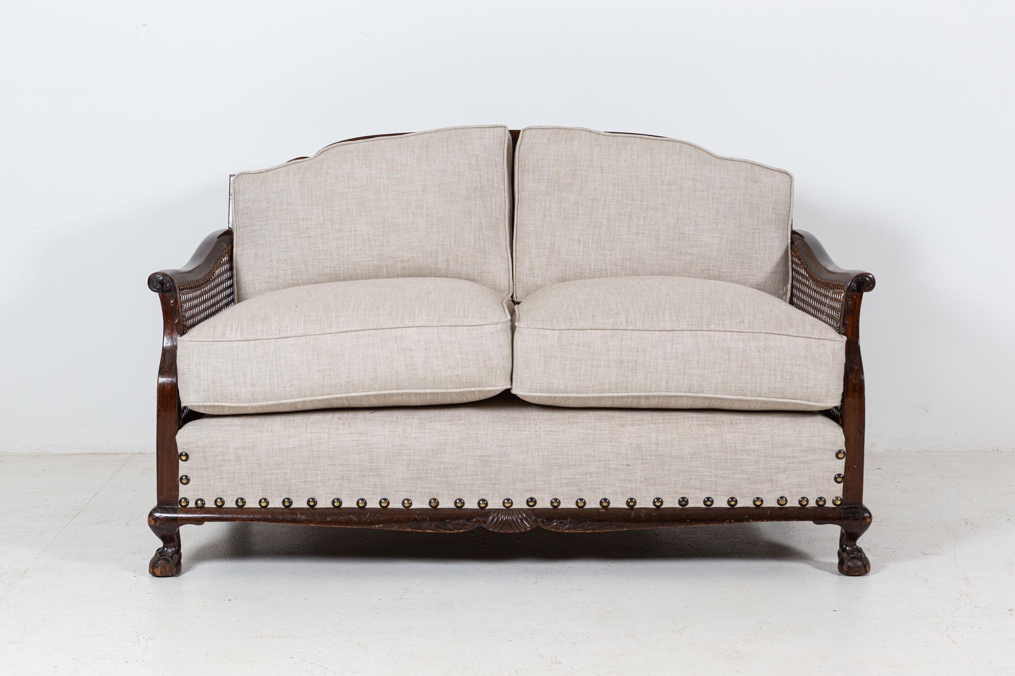 Circa 1930

1930’s English mahogany bergere suite.

Reupholstered in linen with foam core feather wrap cushions

 

Measures: Sofa W140 x D76 x H83 cm

Armchairs W66 x D76 x H80 cm.