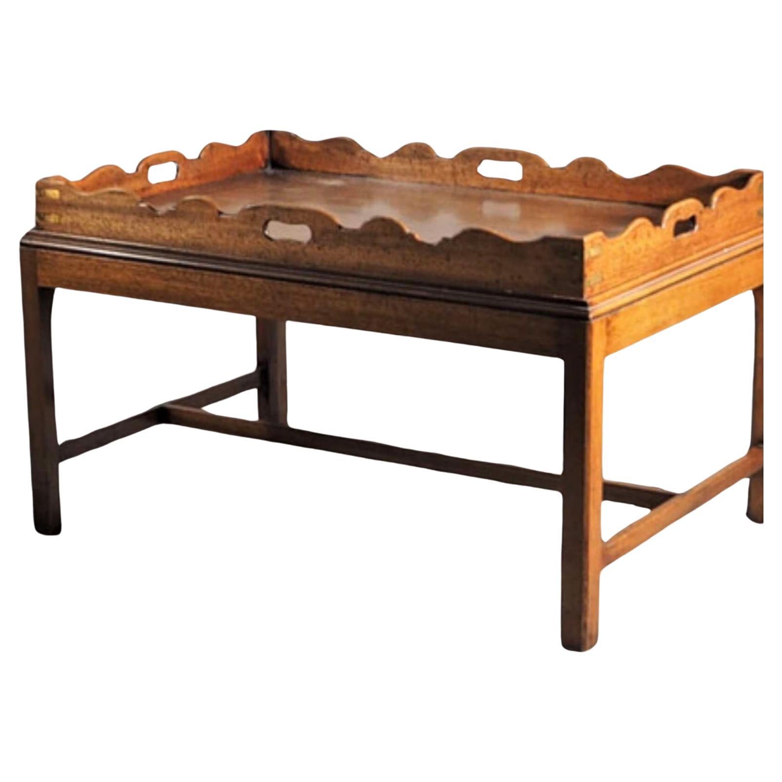 1930s English mahogany brass bound coffee/ table
