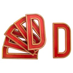 Vintage 1930's English Marquee Cinema Letter - D