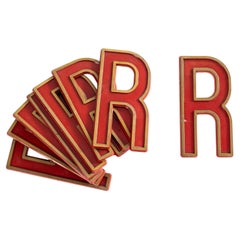 Vintage 1930's English Marquee Cinema Letter - R