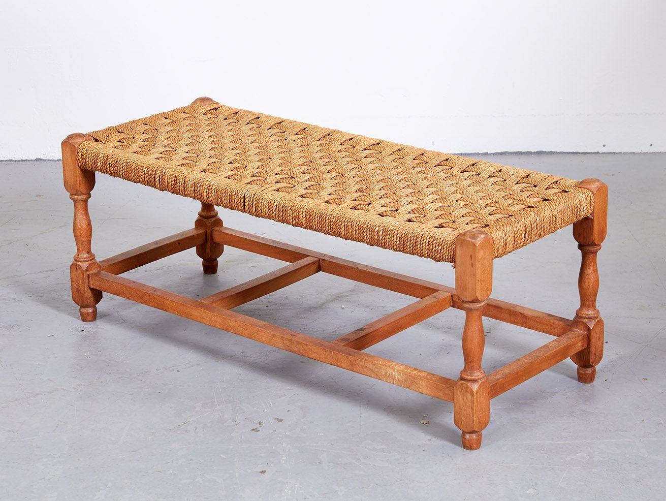 Woven 1930's English Rope Bench