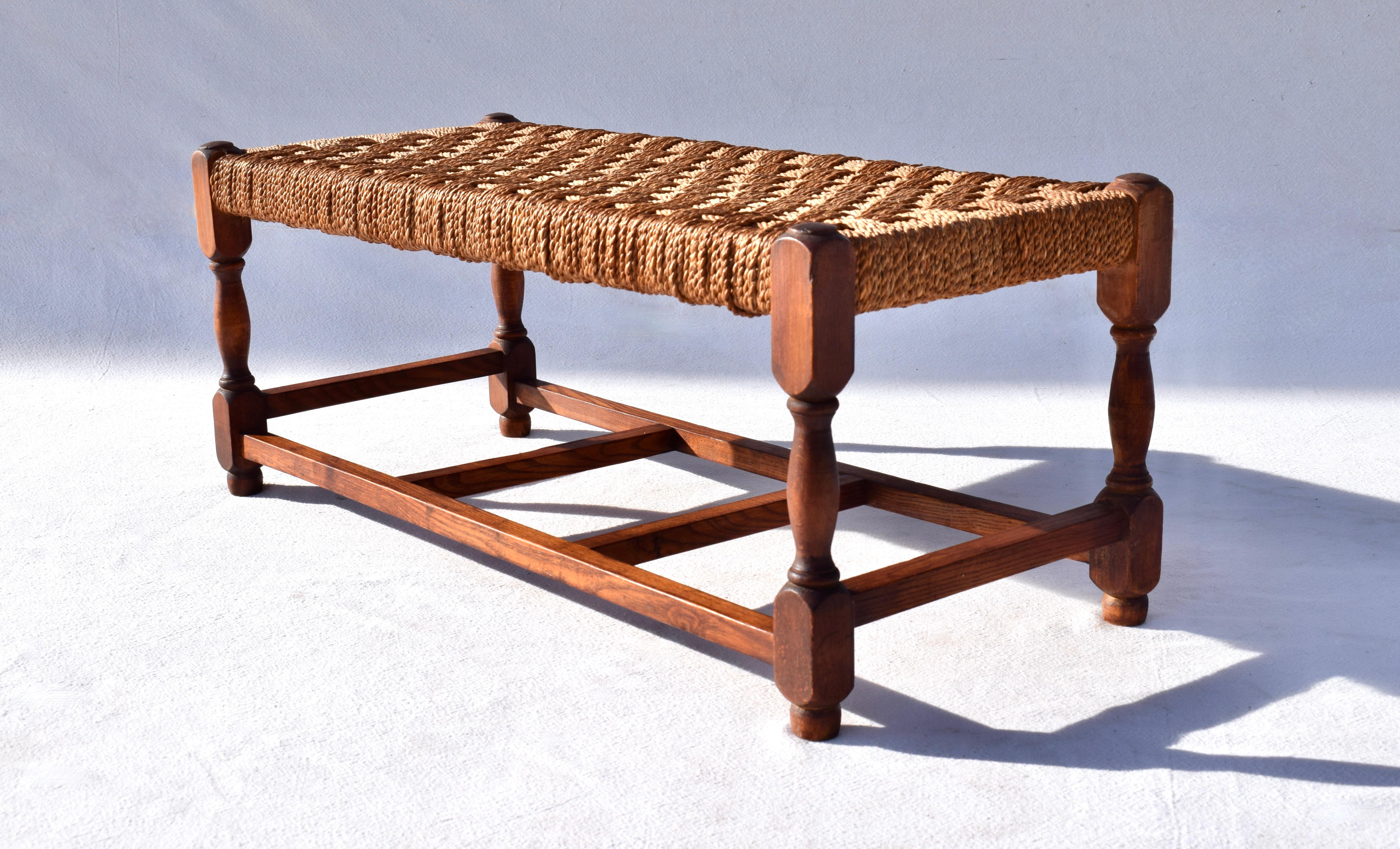 Mid-Century Modern Banc d'âtre anglais en corde des années 1930 en vente