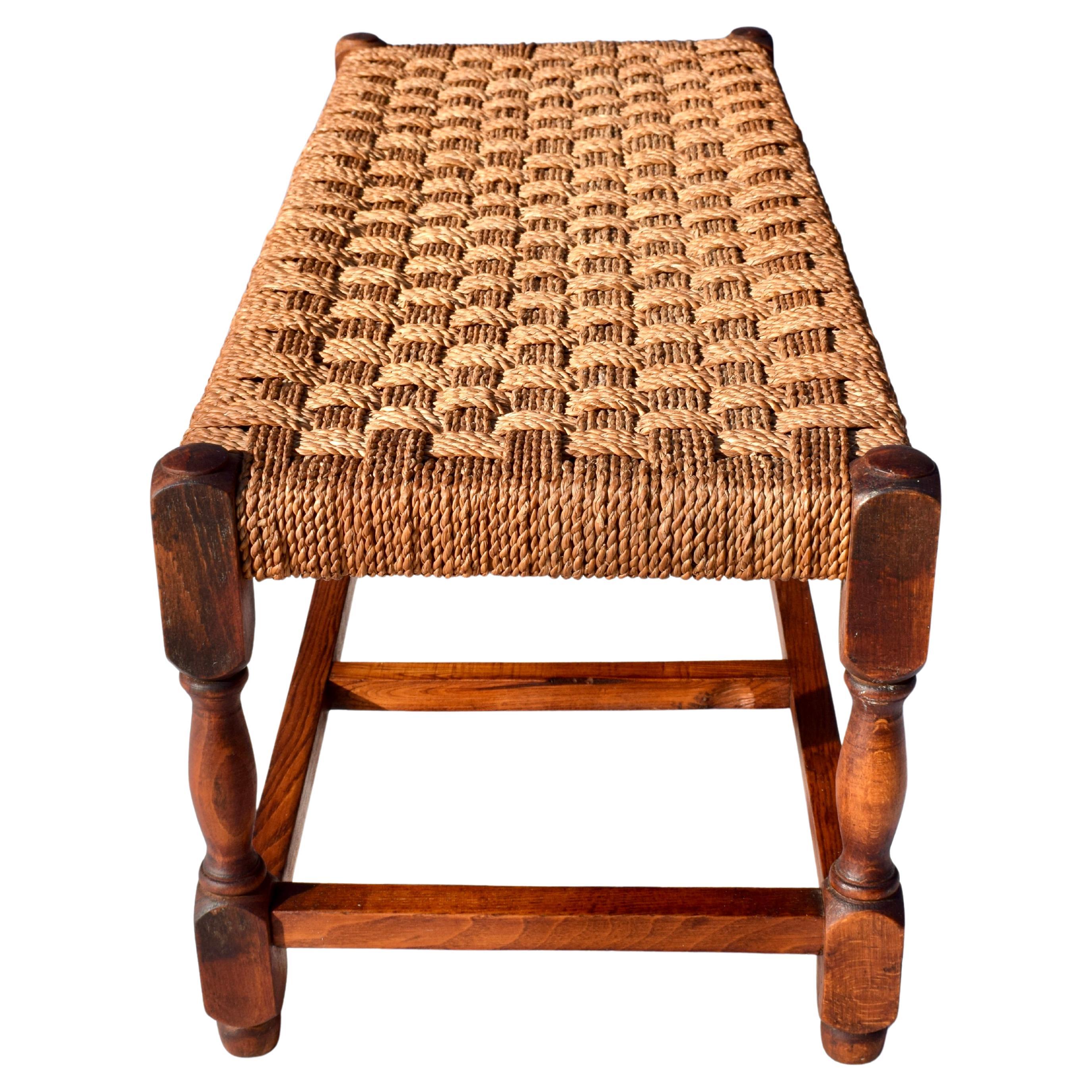 1930's English Rope Hearth Bench