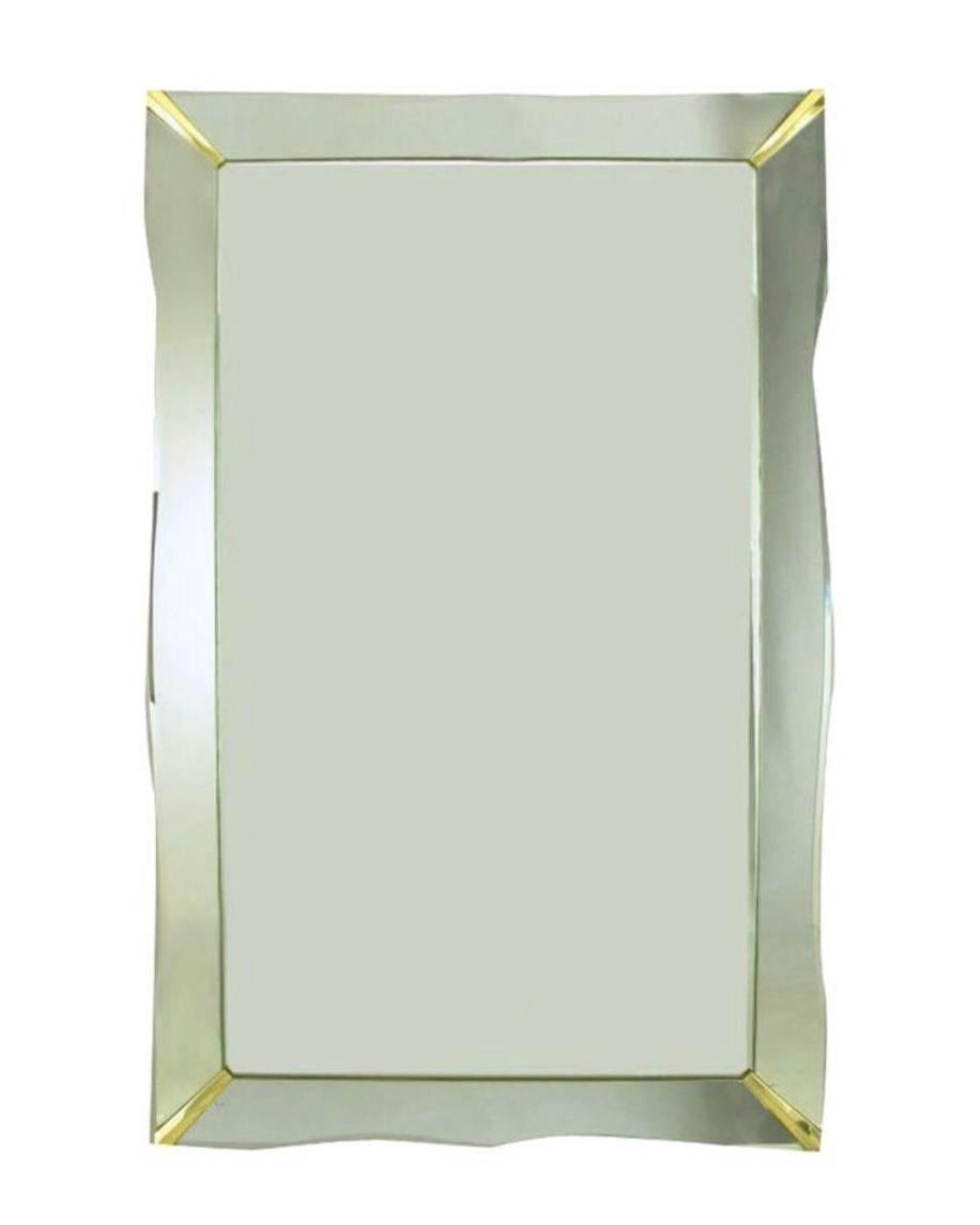 Art déco 1930s Era Art Deco Scalloped Edge Mirror Miroir encadré en vente